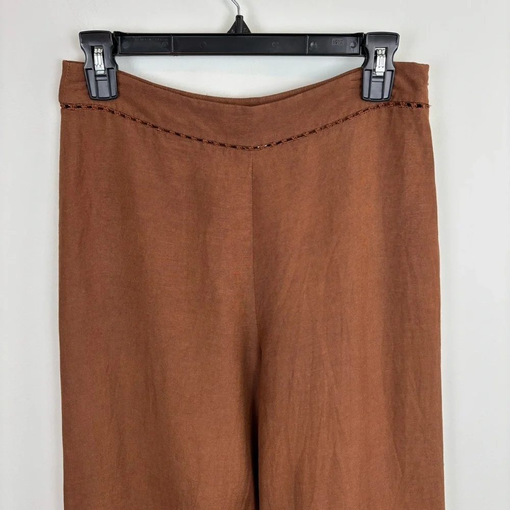 SIMKHAI Colley Cropped Straight Leg Pant in Bronze Size S